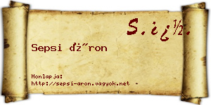 Sepsi Áron névjegykártya